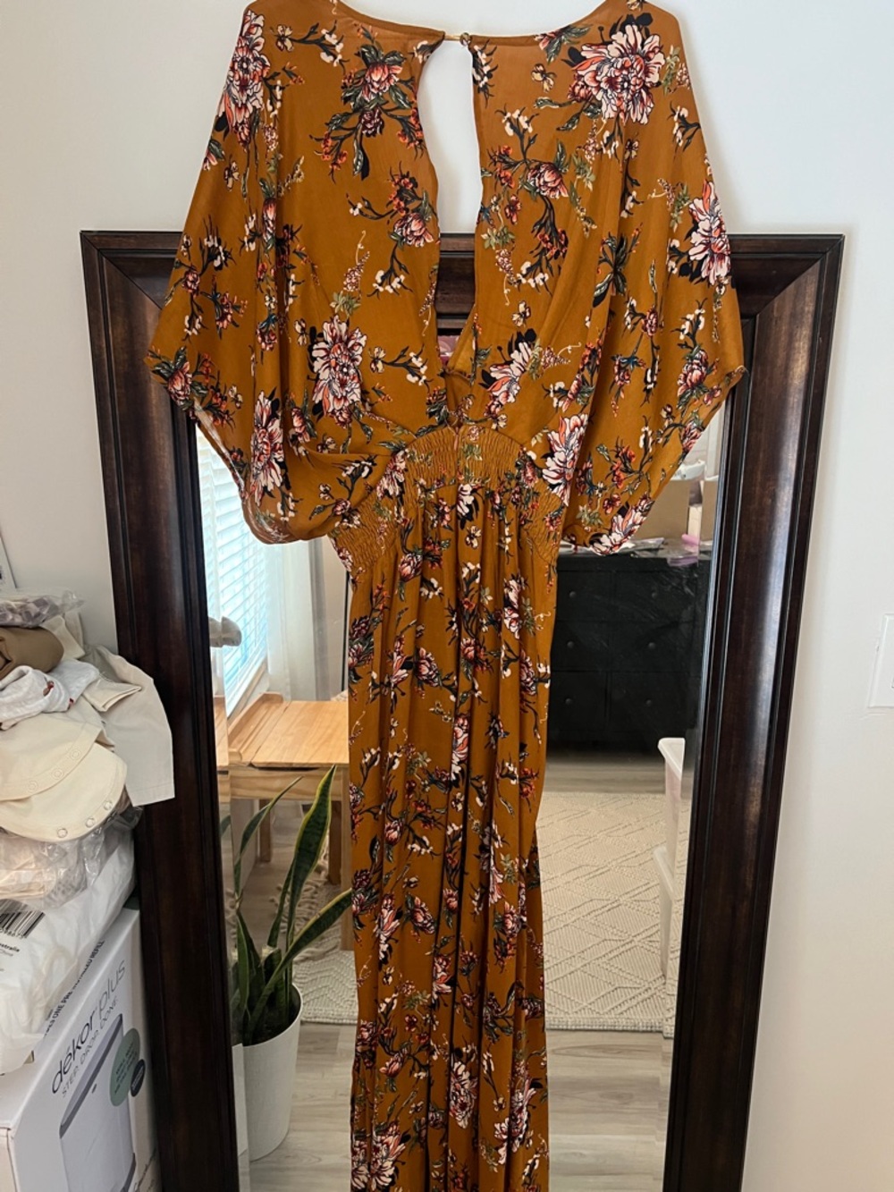 Showpo Vacay Ready Mustard Floral Maxi Dress - Picture 5 of 6